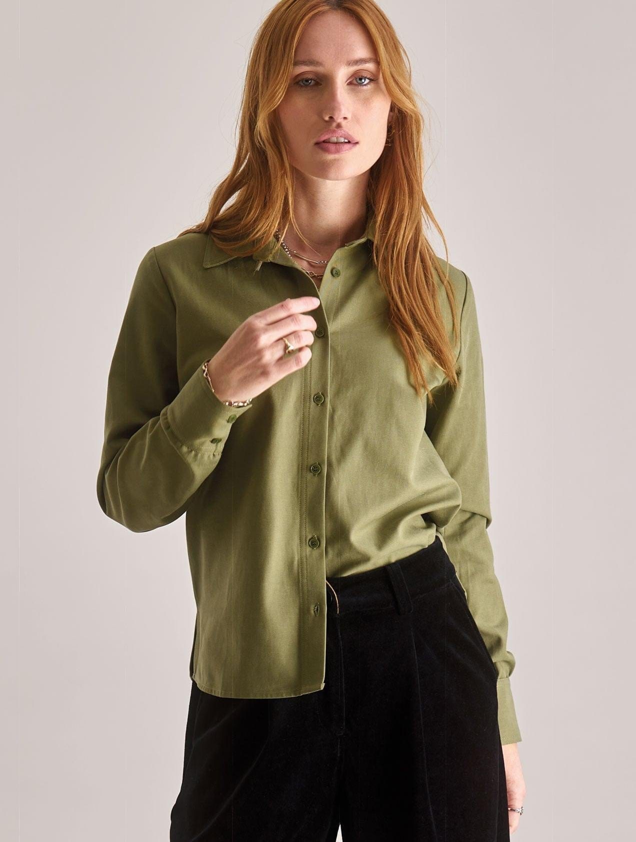 ミュージシャン Pleats Shirts Inspired by Moon / Olive C1-T-11-KENJI-Shirt-Olive.jpg?