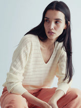 Immaculate Vegan - KOMODO Clover Women's Pointelle Knit Organic Cotton Jumper | Cream
