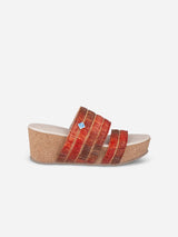 Immaculate Vegan - Lazuli My Cork Vegan Wedge Sandals | Brick