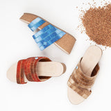 Immaculate Vegan - Lazuli My Cork Vegan Wedge Sandals | Brick