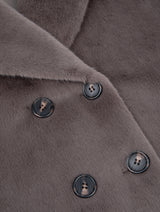 Immaculate Vegan - Issy London Kelly Double Breasted Longline Faux Fur Coat Taupe