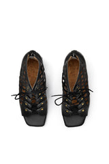 Immaculate Vegan - AGAZI DANCE YOUR WAY (black) – cut-out block heel sandals made from wheat & corn-based leather