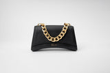 Immaculate Vegan - Eslla Dharma Desserto Cactus Leather Vegan Crossbody With Matte Gold Chain | Black Black