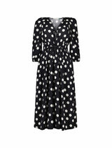 Immaculate Vegan - Baukjen Olesia LENZING™ ECOVERO™ Printed Midi Dress | Black Polka Dot Black Polka Dot Print / UK6 / EU34 / US2