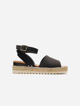 Immaculate Vegan - V.GAN Dragon Women's Vegan Suede Espadrille Sandals | Black