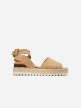 Immaculate Vegan - V.GAN Dragon Women's Vegan Suede Espadrille Sandals | Taupe