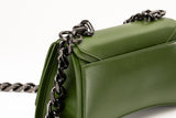 Immaculate Vegan - Eslla Dharma Desserto Cactus Leather Vegan Crossbody With Gunmetal Chain | Green With Green Trim
