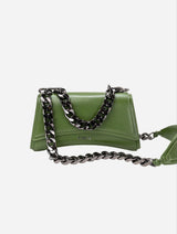 Immaculate Vegan - Eslla Dharma Desserto Cactus Leather Vegan Crossbody With Gunmetal Chain | Green With Green Trim