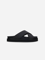 Immaculate Vegan - NAE Vegan Shoes Davu Unisex Vegan Microfibre Cross Platform Sandals | Black