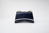 Immaculate Vegan - Eslla Dharma Desserto Cactus Leather Vegan Crossbody With Matte Gold Chain | Navy & White Trim