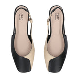 Immaculate Vegan - NAE Vegan Shoes Diana Vegan Apple Leather Slingback Pumps | Black & Beige