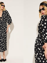 Immaculate Vegan - Baukjen Olesia LENZING™ ECOVERO™ Printed Midi Dress | Black Polka Dot