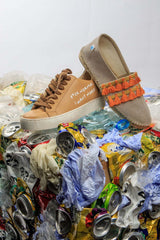 Immaculate Vegan - Lazuli My Tennis F*ck Normal Vegan Apple Leather Sneakers | Camel