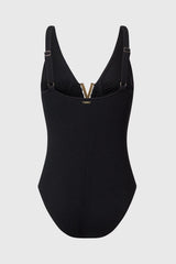 Immaculate Vegan - AQVA Swimwear Aiguablava Recycled Polyamide One-piece Swimsuit | Black