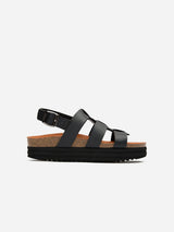 Immaculate Vegan - V.GAN Fig Women's Vegan Leather Ankle Strap Footbed Sandals | Black