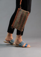 Immaculate Vegan - Lazuli My Flat Rafia Vegan Sandals | Petrol