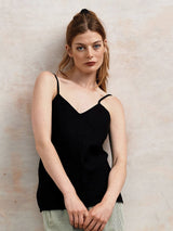 Immaculate Vegan - KOMODO FLEUR - Organic Linen Cotton Camisole - Black