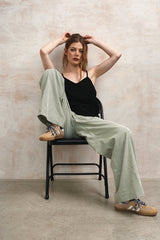 Immaculate Vegan - KOMODO LOLA - Organic Cotton Trousers - Green Stripe