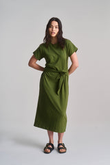 Immaculate Vegan - KOMODO FONDA - Organic Cotton Dress - Green