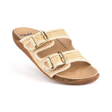 Immaculate Vegan - Lazuli My Footbed Rafia Cork Vegan Sandals | Beige