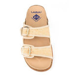 Immaculate Vegan - Lazuli My Footbed Rafia Cork Vegan Sandals | Beige