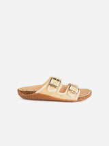 Immaculate Vegan - Lazuli My Footbed Rafia Cork Vegan Sandals | Beige