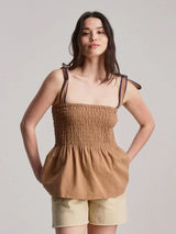Immaculate Vegan - KOMODO Gaia Women's Cheesecloth Vest | Tan