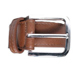 Immaculate Vegan - Green Laces Bo Silver Buckle Vegan Belt | Chestnut