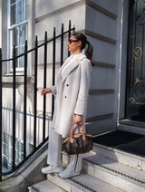 Immaculate Vegan - Issy London Rosie Statement Coat Vegan Faux Suede & Shearling Neutral Cream