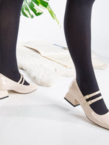 Immaculate Vegan - Forever and Always Shoes Lizbeth Vegan Leather Mary Jane Shoes | Beige