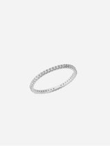 Immaculate Vegan - BLOOMTINE Illuminess™ Sterling Silver French Pave Eternity Sparkle Stacking Ring | Silver