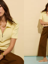 Immaculate Vegan - Baukjen Ivy Organic Rib Zip Collar Top