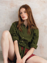 Immaculate Vegan - KOMODO Jungle Women's Organic Linen Cotton Shirt | Khaki