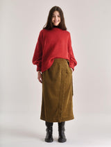 Immaculate Vegan - KOMODO Women's Santo Organic Cotton Cord Skirt | Olive