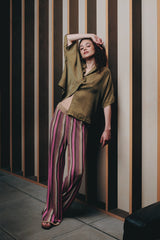 Immaculate Vegan - KOMODO KIMONO - Cupro Shirt - Army Green