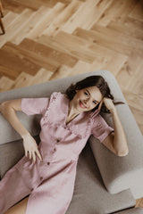 Immaculate Vegan - Laume Linen Melnrage Women's Linen Dress | Multiple Colours