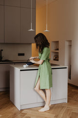 Immaculate Vegan - Laume Linen Melnrage Women's Linen Dress | Multiple Colours