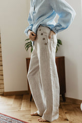 Immaculate Vegan - Laume Linen Klaipeda Women's Linen Trousers | Multiple Colours