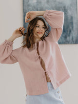 Immaculate Vegan - Laume Linen Nida Women's Linen Blouse | Multiple Colours Dusty Pink / XS