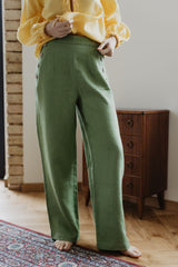 Immaculate Vegan - Laume Linen Klaipeda Women's Linen Trousers | Multiple Colours Lime Green / XS