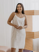 Immaculate Vegan - Laume Linen Naktis Women's Linen Night Dress | Multiple Colours Creamy White / XS