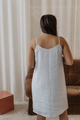 Immaculate Vegan - Laume Linen Naktis Women's Linen Night Dress | Multiple Colours Sky Blue / XS