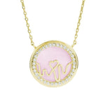 Immaculate Vegan - BLOOMTINE Loves Frequency™ 18K Gold Pink Opal Diamond Heartbeat Necklace | Gold & Pink