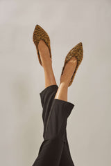 Immaculate Vegan - MOMOC Metal Furry Vegan Ballerinas | Black & Gold