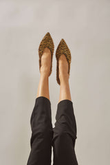 Immaculate Vegan - MOMOC Metal Furry Vegan Ballerinas | Black & Gold