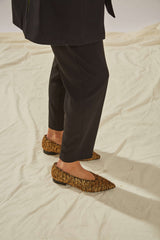 Immaculate Vegan - MOMOC Metal Furry Vegan Ballerinas | Black & Gold