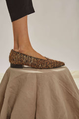 Immaculate Vegan - MOMOC Metal Furry Vegan Ballerinas | Black & Gold