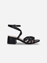 Immaculate Vegan - NAE Vegan Shoes Mina Women's Vegan Apple Leather Strappy Sandals | Black UK3 / EU36 / US5