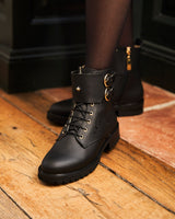 Immaculate Vegan - Minuit sur Terre Bastide Vegan Leather Lace-up Ankle Boots | Black