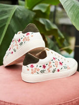 Immaculate Vegan - Minuit sur Terre Virevolte Recycled Grain Leather Embroidered Vegan Sneakers | Primrose
